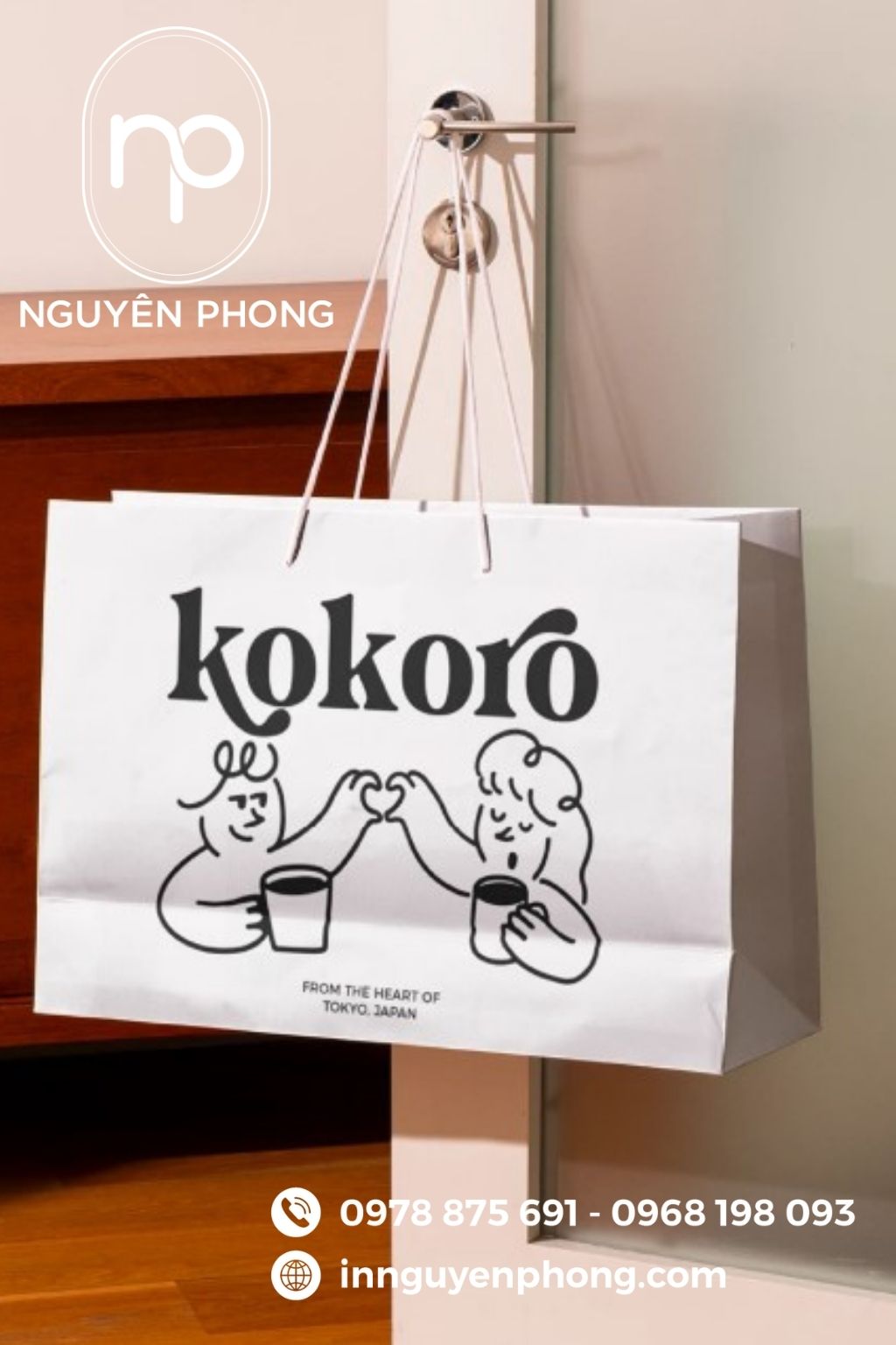 Mẫu túi giấy đựng cà phê in hình 